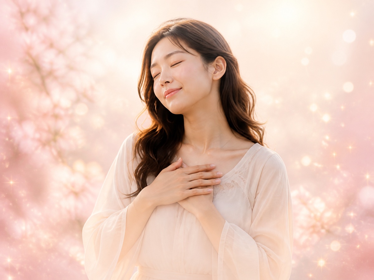 心を癒し、本当の願いを受け取る女性