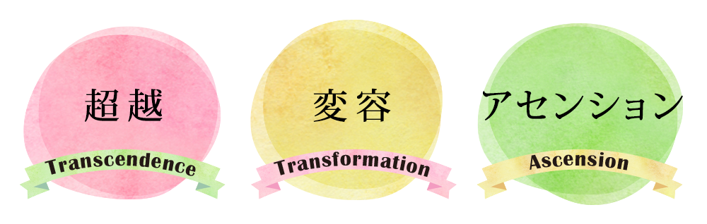 超越（Transcendence）
変容（Transformation）
アセンション（Ascension）